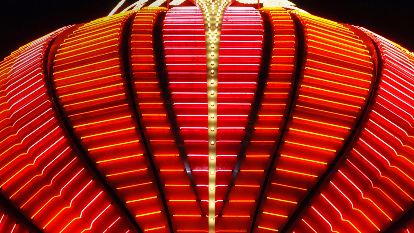 美国拉斯维加斯，弗拉明戈赌场的霓虹灯标志
