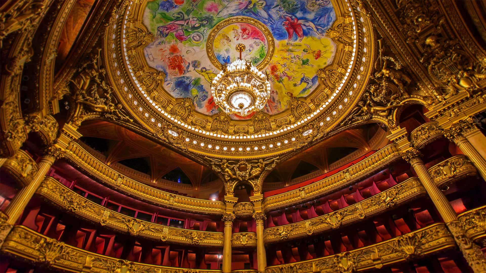 巴黎歌剧院穹顶上的夏加尔画作 笨翁网